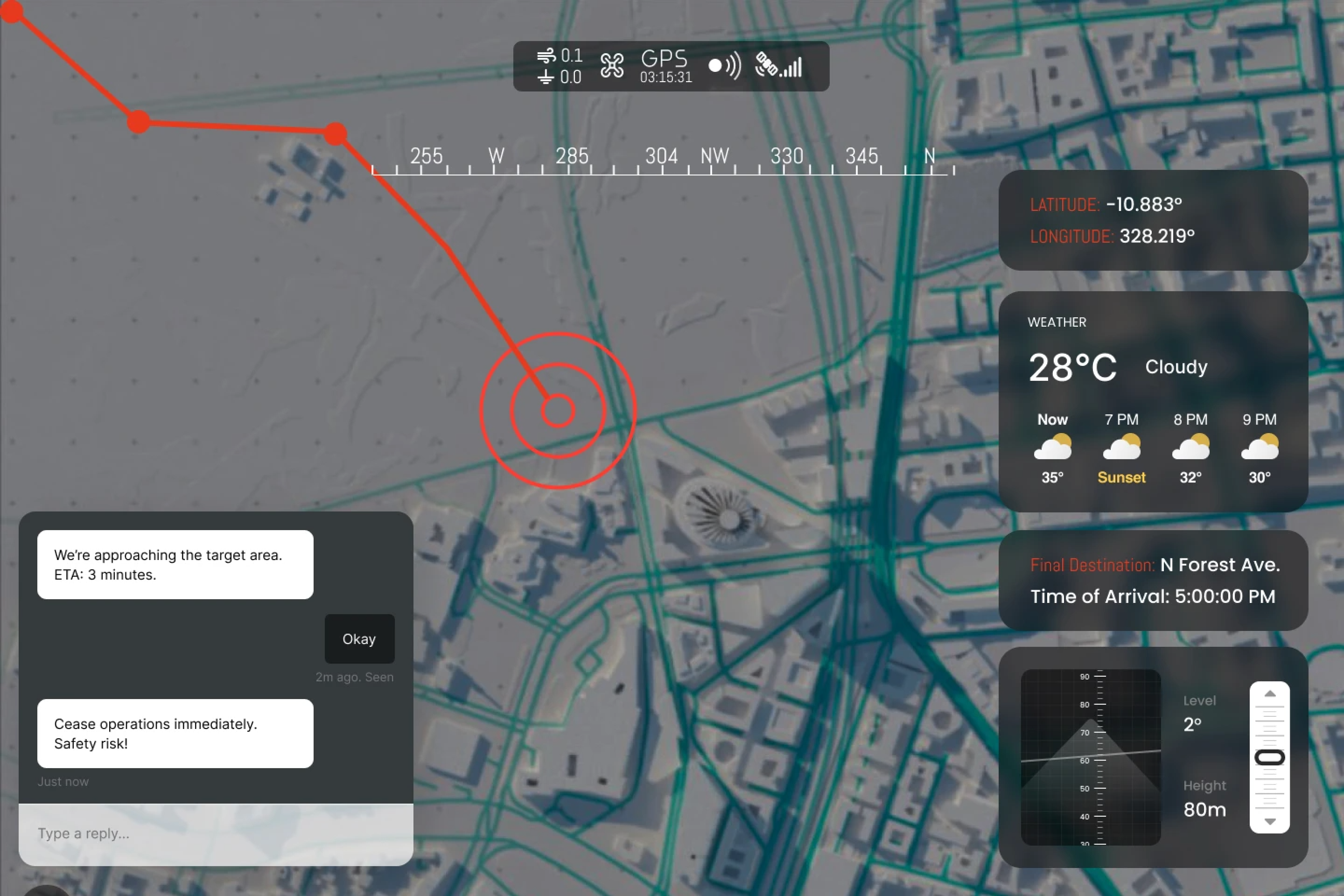 Navigator view — secondary operator display